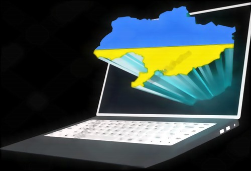 Laptop + Ukrajna térkép